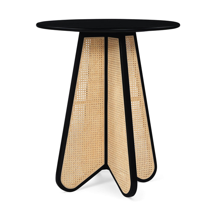 Mesa altura bar de madera maciza y de rejilla natural Butterfly de 36"