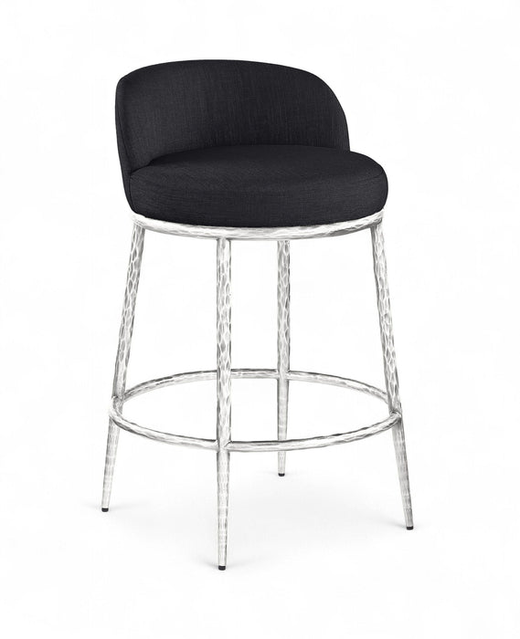 Ferro Linen Textured Performance Fabric Upholstered Counter Stool