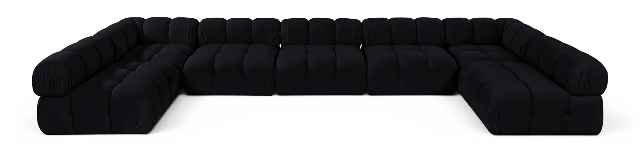 Seccional modular tapizado de terciopelo de alto rendimiento Orin de 185" de 7 piezas