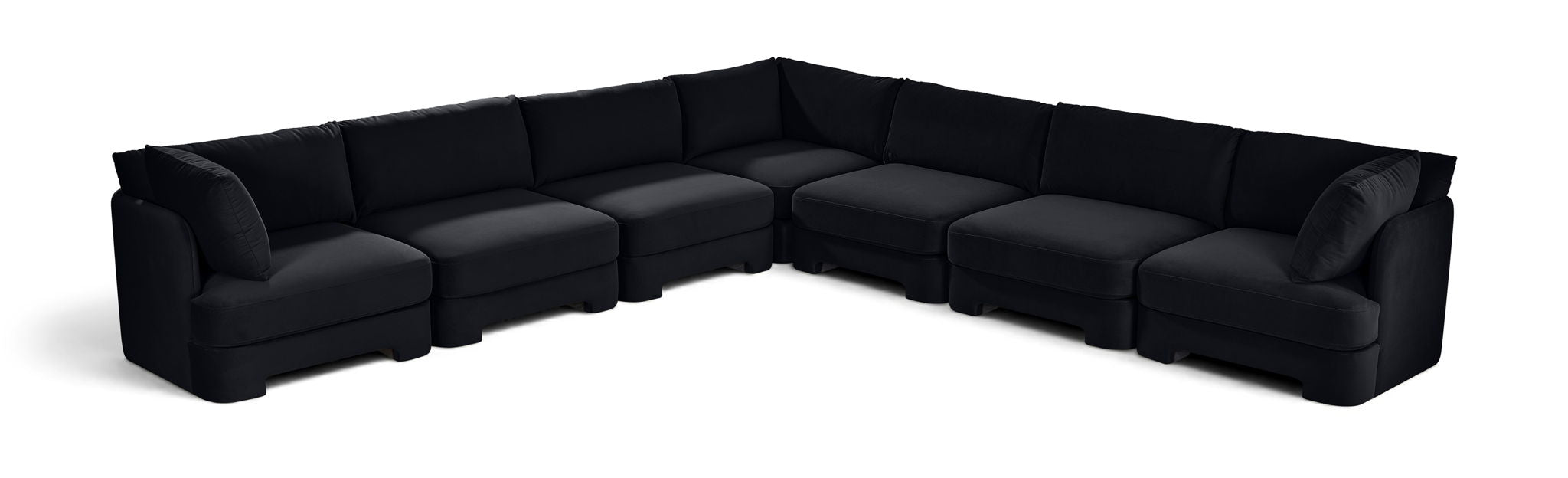 Seccional modular tapizado de terciopelo de alto rendimiento Hammond de 148" de 7 piezas