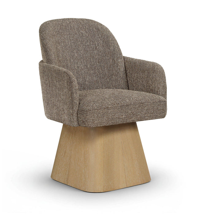 Marlowe Linen Textured Fabric Upholstered Dining Arm Chair
