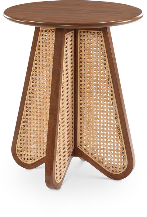 Butterfly Natural Cane And Oak Veneer End / Side Table