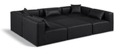 Cube 108" Vegan Leather Upholstered 6pc. Modular Sectional