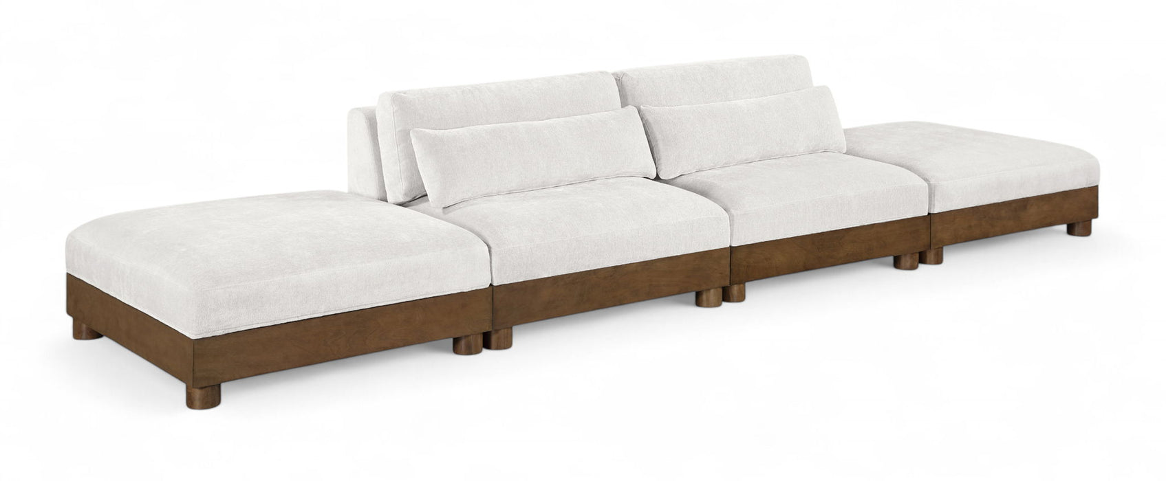Turin 160" Chenille Fabric Upholstered 4pc. Modular Sofa