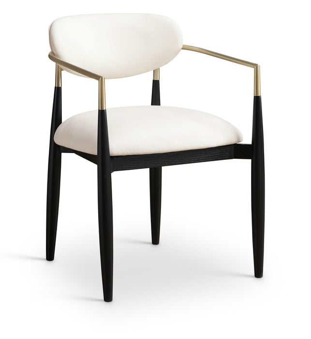 Riccio Vegan Leather Upholstered Dining Arm Chair