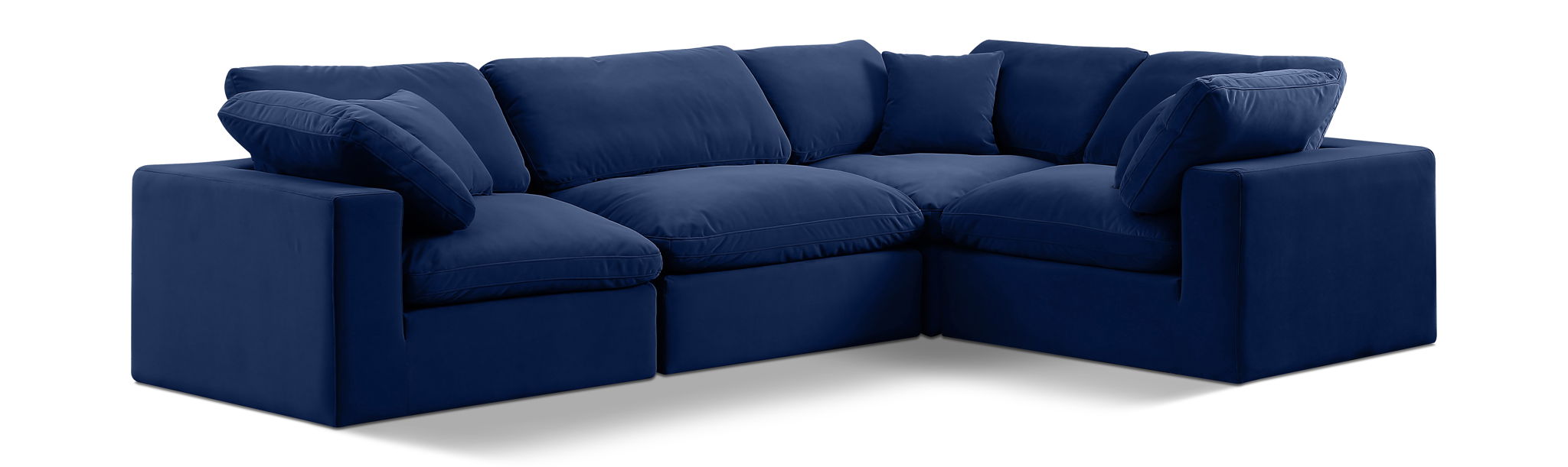 Comfy 119" Velvet Upholstered 4pc. Modular Sectional