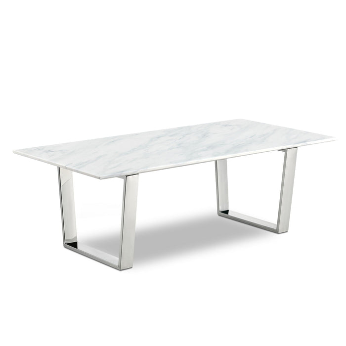 Carlton Marble Veneer Top And Chrome Steel Base Coffee Table