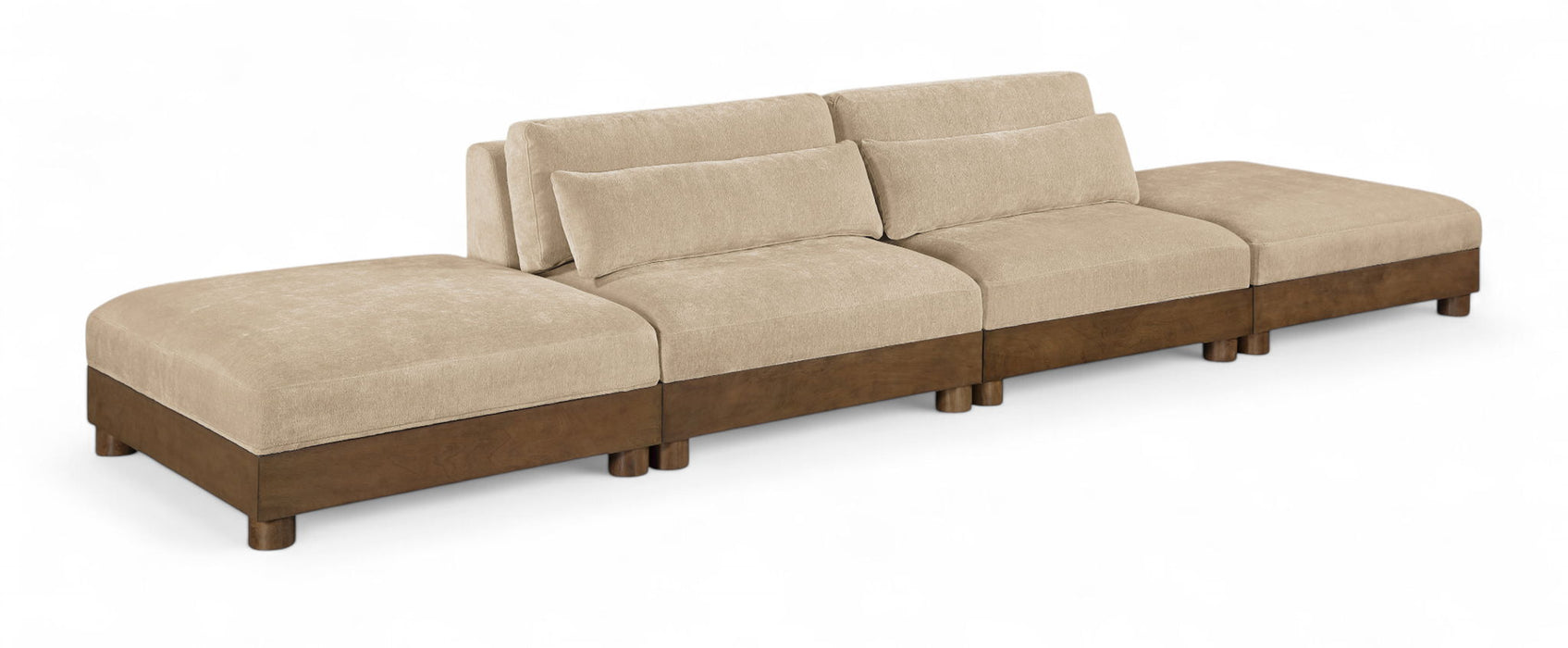 Turin 160" Chenille Fabric Upholstered 4pc. Modular Sofa