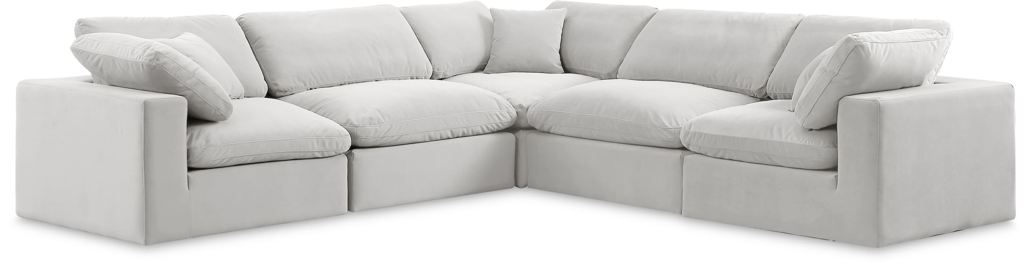 Seccional modular tapizado de terciopelo Comfy de 119" de 5 piezas