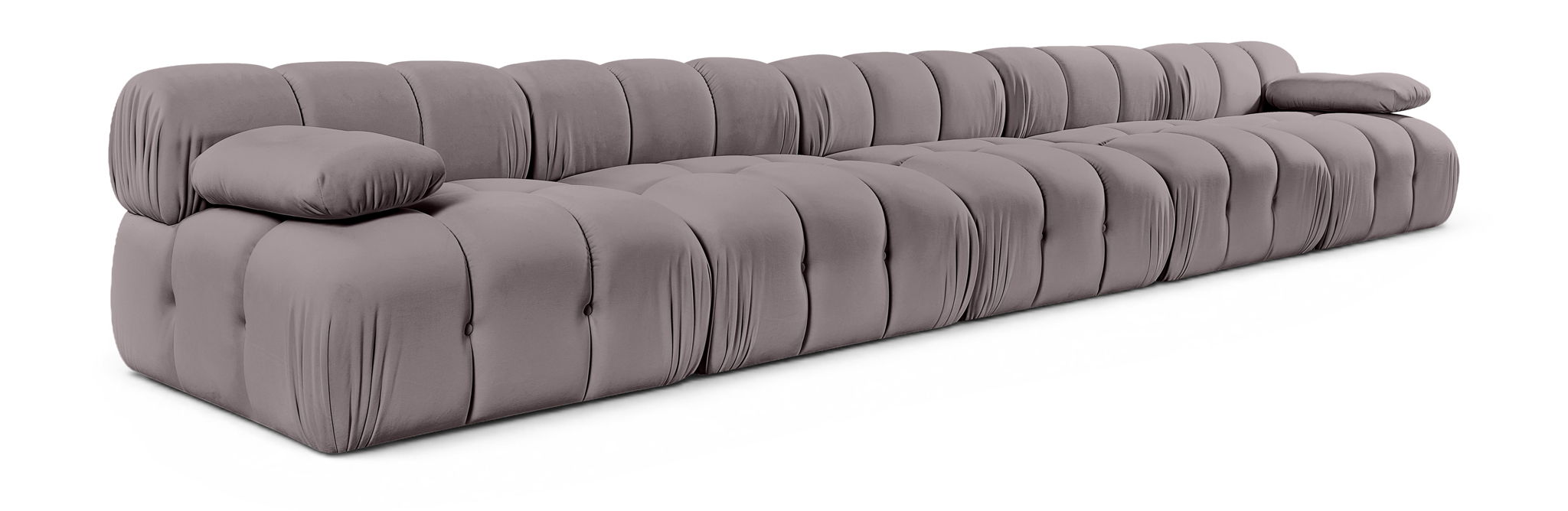 Orin 185" Velvet Performance Fabric Upholstered 5 Pc. Modular Sofa