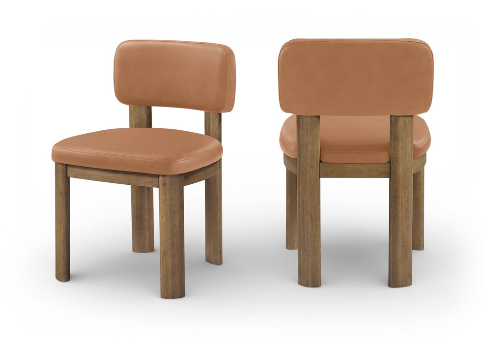 Silla de comedor tapizada de cuero vegano Paloma