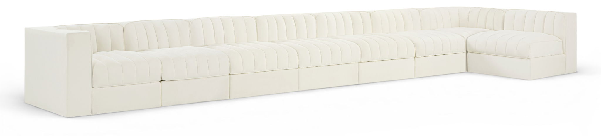 Rummi 213" Velvet Performance Fabric Upholstered 8pc. Modular Sectional
