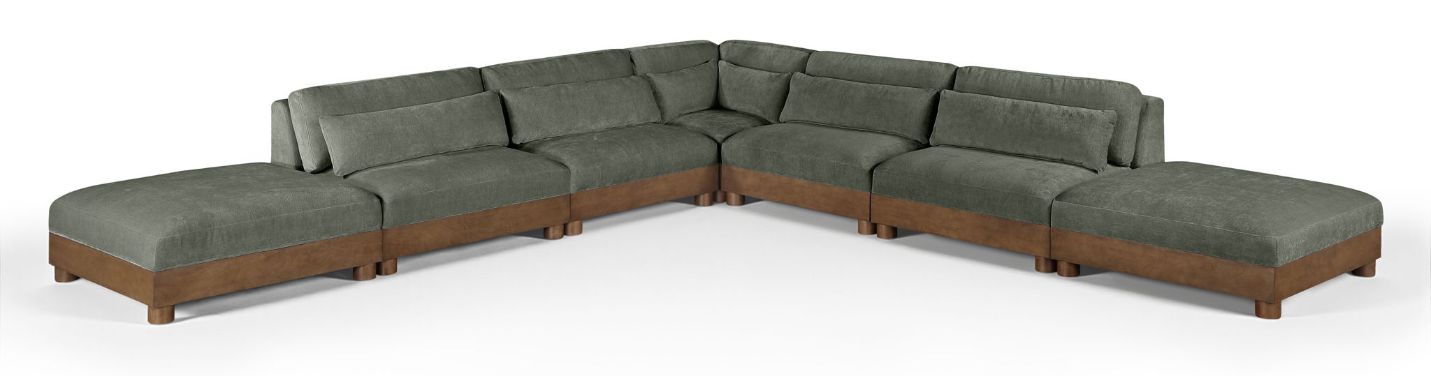 Turin 160" Chenille Fabric Upholstered 7pc. Modular Sectional