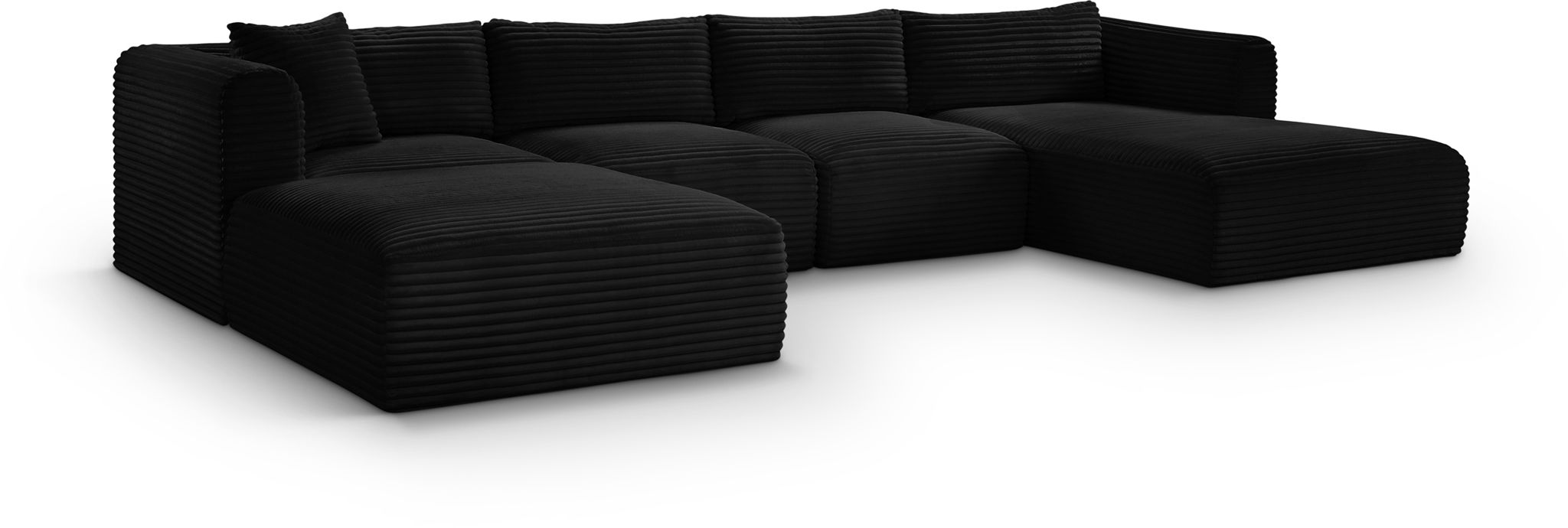 Shaggy 145" Corduroy Performance Fabric Upholstered Modular Sectional