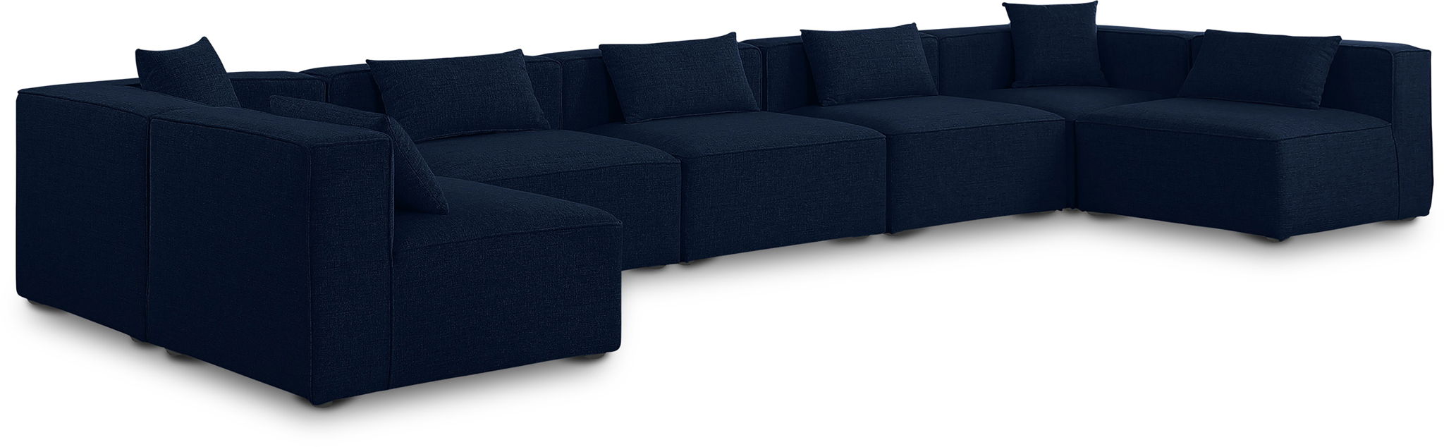 Cube 180" Fabric Upholstered 7pc Modular Sectional