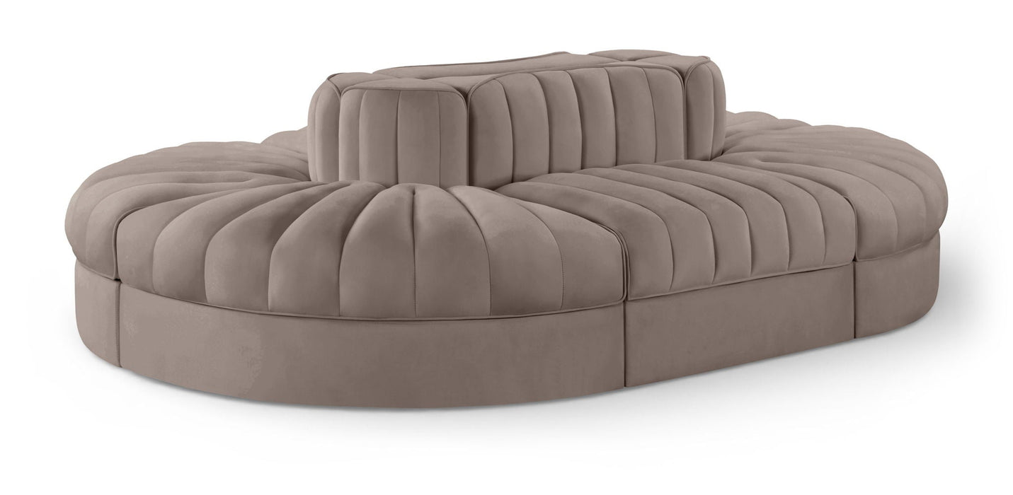 Rummi 97" Velvet Performance Fabric Upholstered 6pc. Modular Sectional