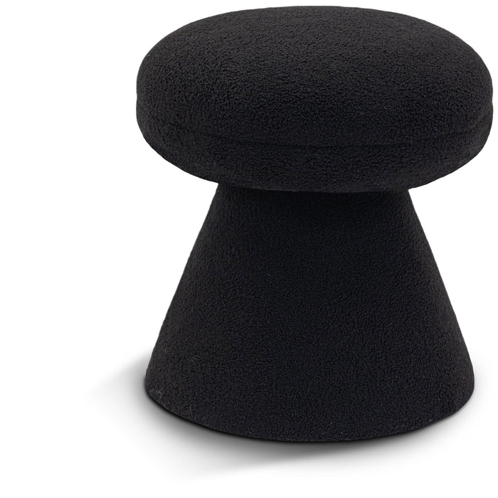 Drum Faux Shearling Teddy Fabric Upholstered Ottoman