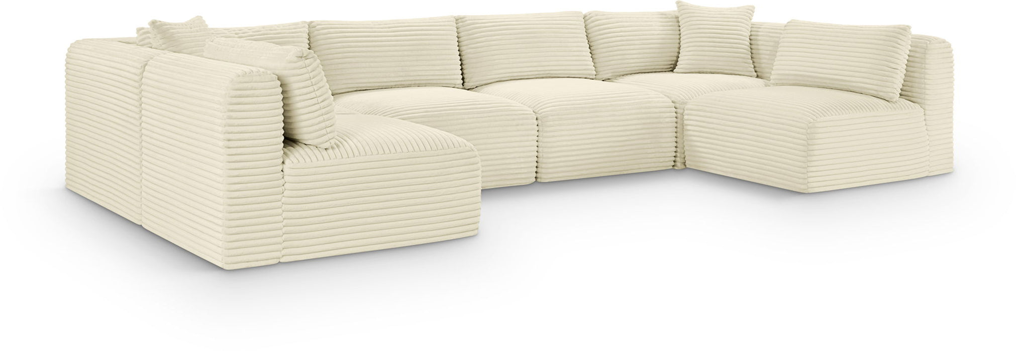 Shaggy 140" Corduroy Performance Fabric Upholstered Modular Sectional
