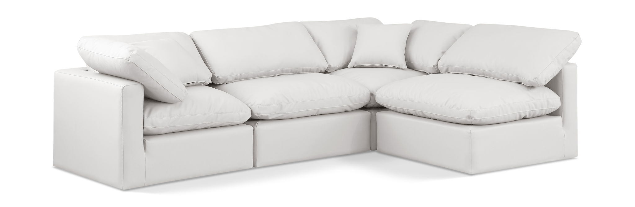 Indulge 105" Vegan Leather Upholstered 4pc. Modular Sectional