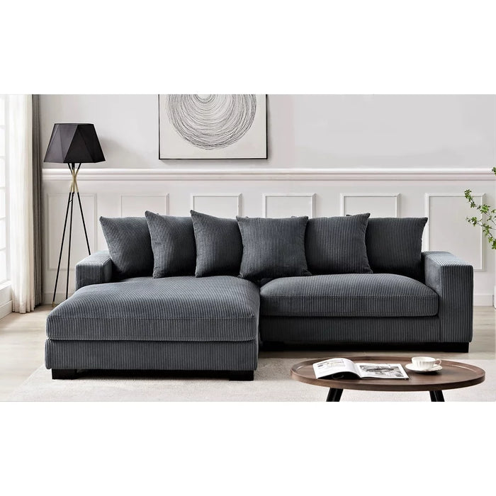 Fluffy Corner Sofa in Corduroy