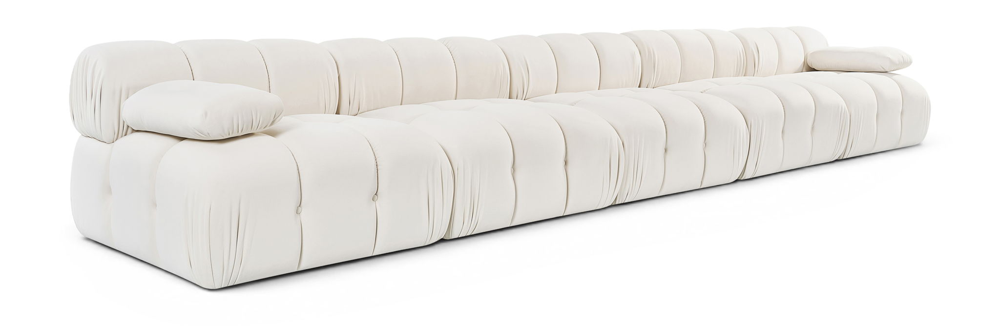 Orin 185" Velvet Performance Fabric Upholstered 5 Pc. Modular Sofa