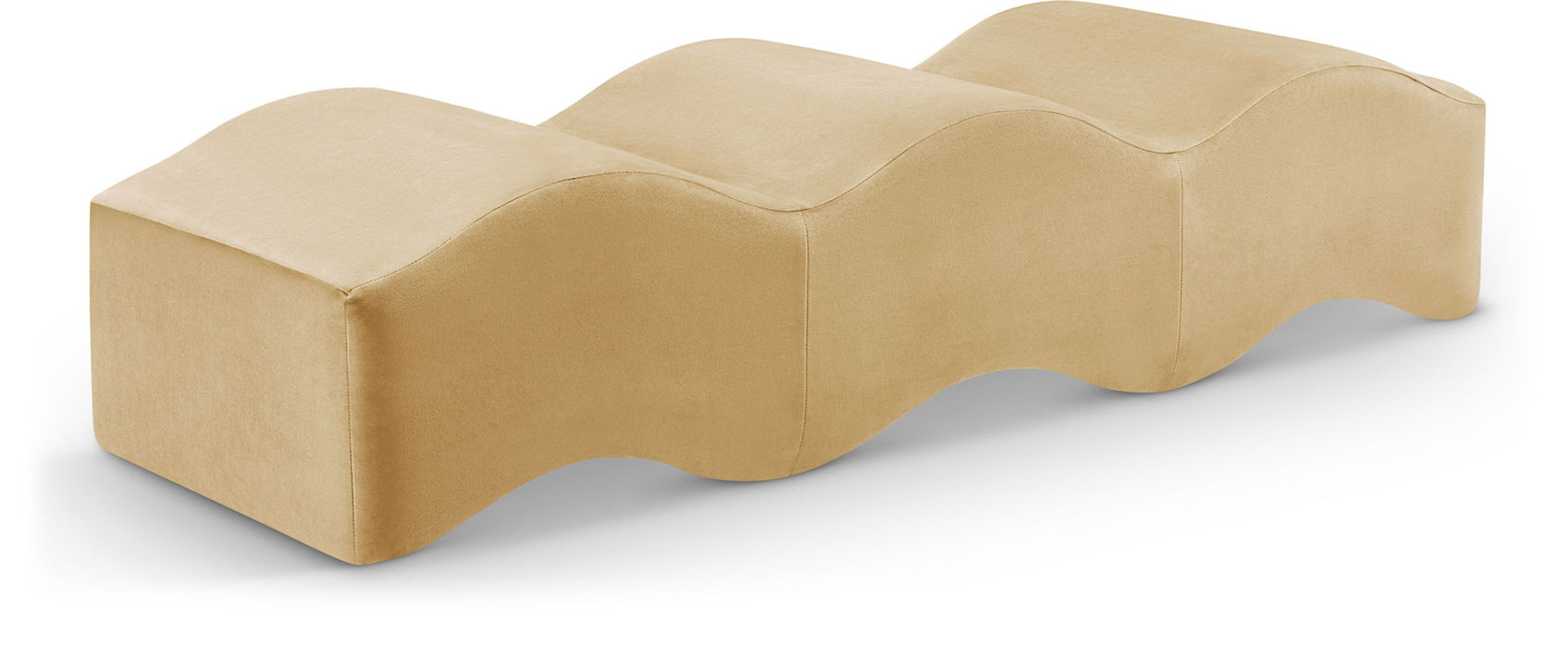 Wave Velvet Upholstered Bench