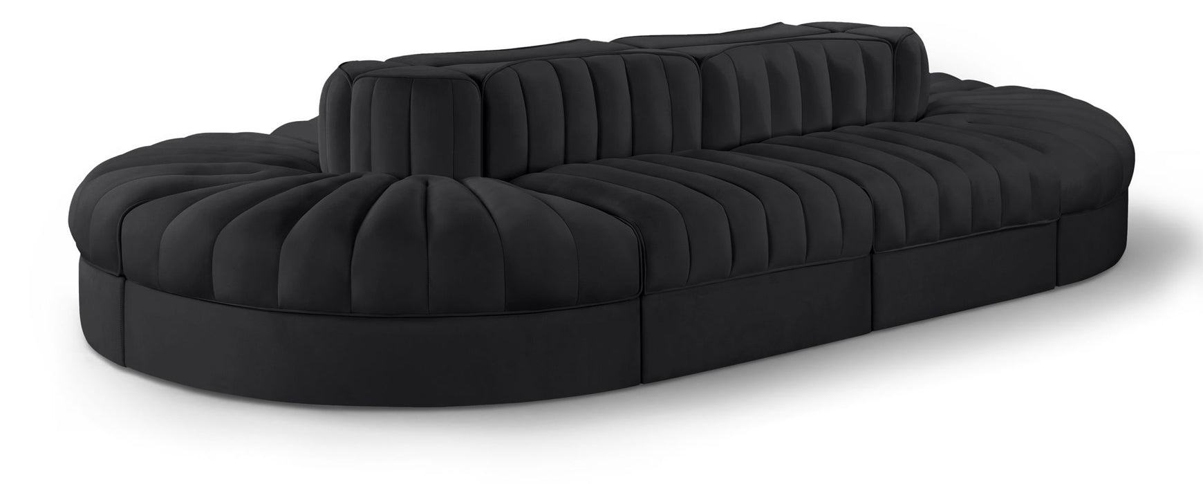 Rummi 156" Velvet Performance Fabric Upholstered 8pc. Modular Sectional