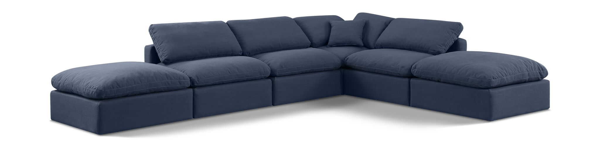 Indulge 140" Linen Textured Fabric Upholstered 6pc. Modular Sectional