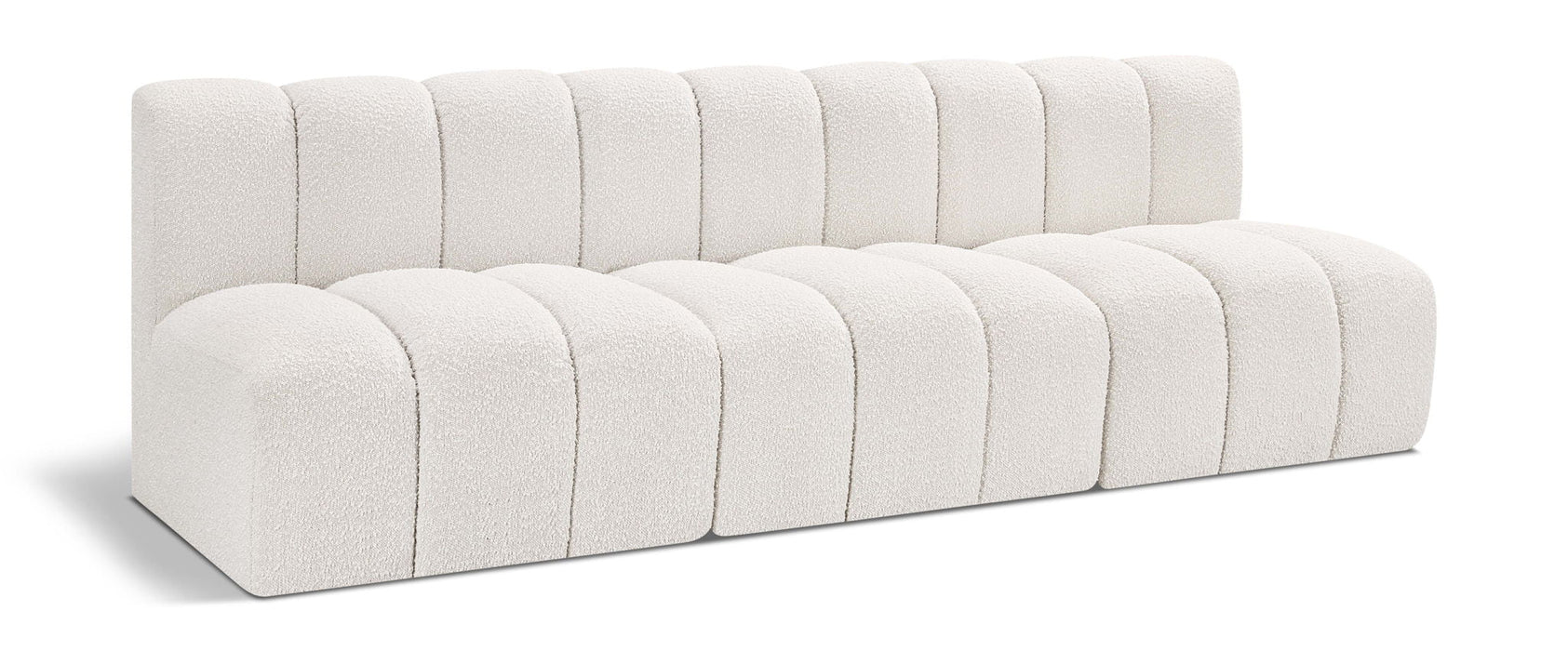 Arc 89.5" Boucle Fabric Upholstered 3pc. Modular Sectional