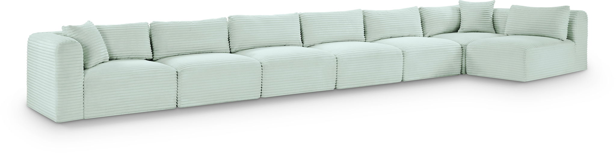Shaggy 202" Corduroy Performance Fabric Upholstered Modular Sectional