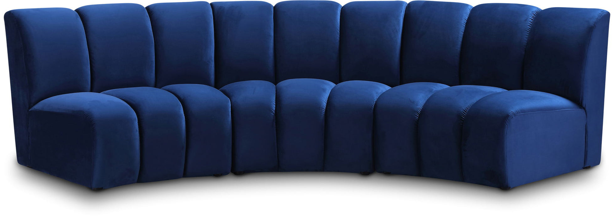 Infinity 119" Velvet Upholstered 3pc. Modular Sectional