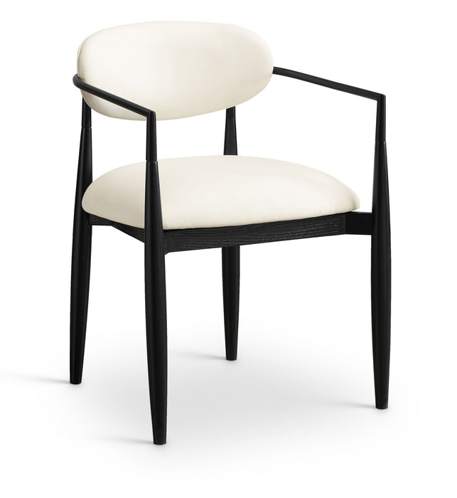 Riccio Vegan Leather Upholstered Dining Arm Chair