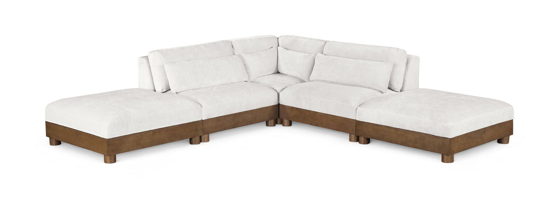 Turin 120" Chenille Fabric Upholstered 5pc. Modular Sectional