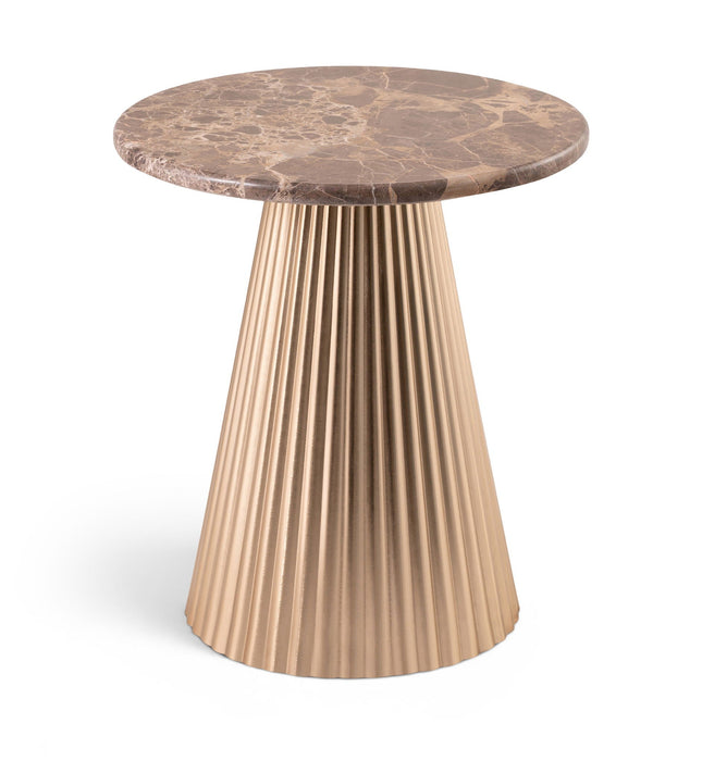 Cindra Genuine Marble Top And Iron Base End Table
