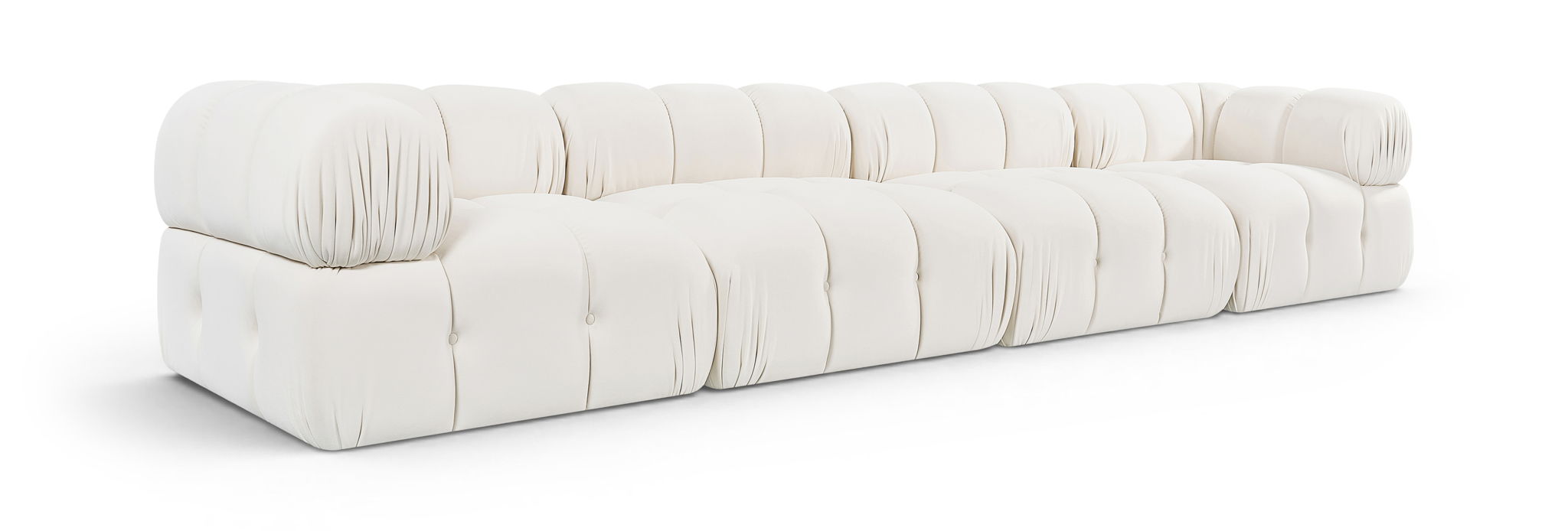 Orin 148" Velvet Performance Fabric Upholstered 4 Pc. Modular Sofa