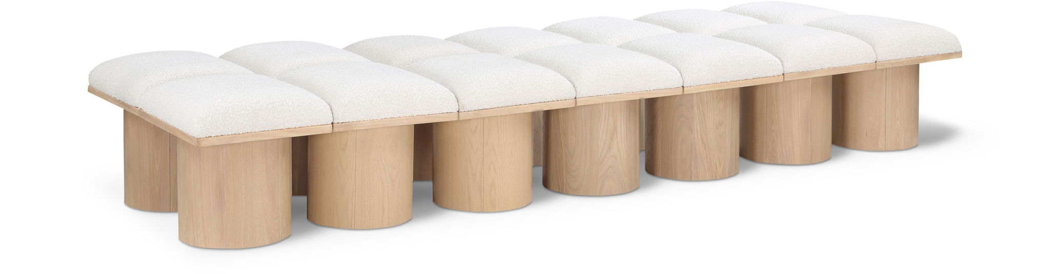Pavilion Boucle Fabric Upholstered 14pc. Modular Bench