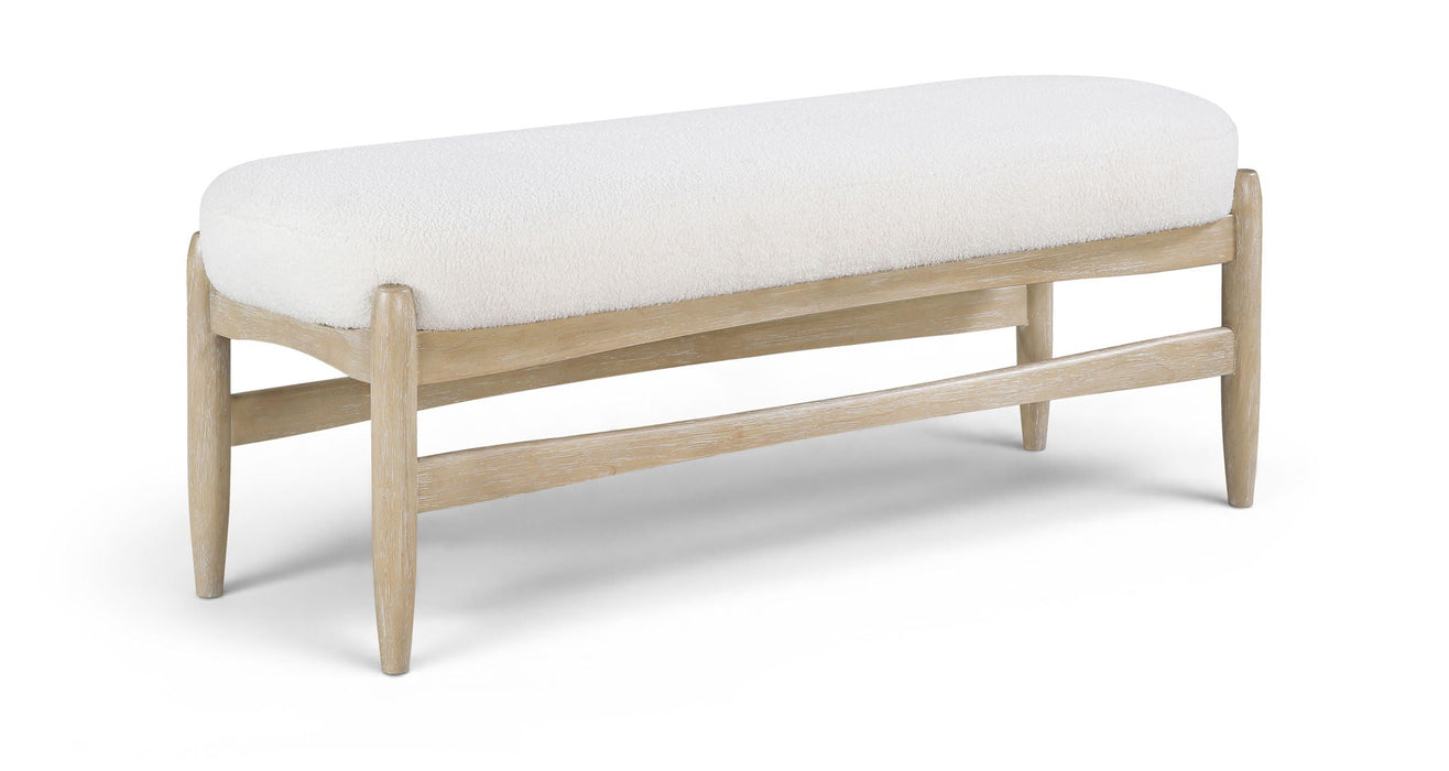 Briar Faux Sheepskin Upholstered Bench