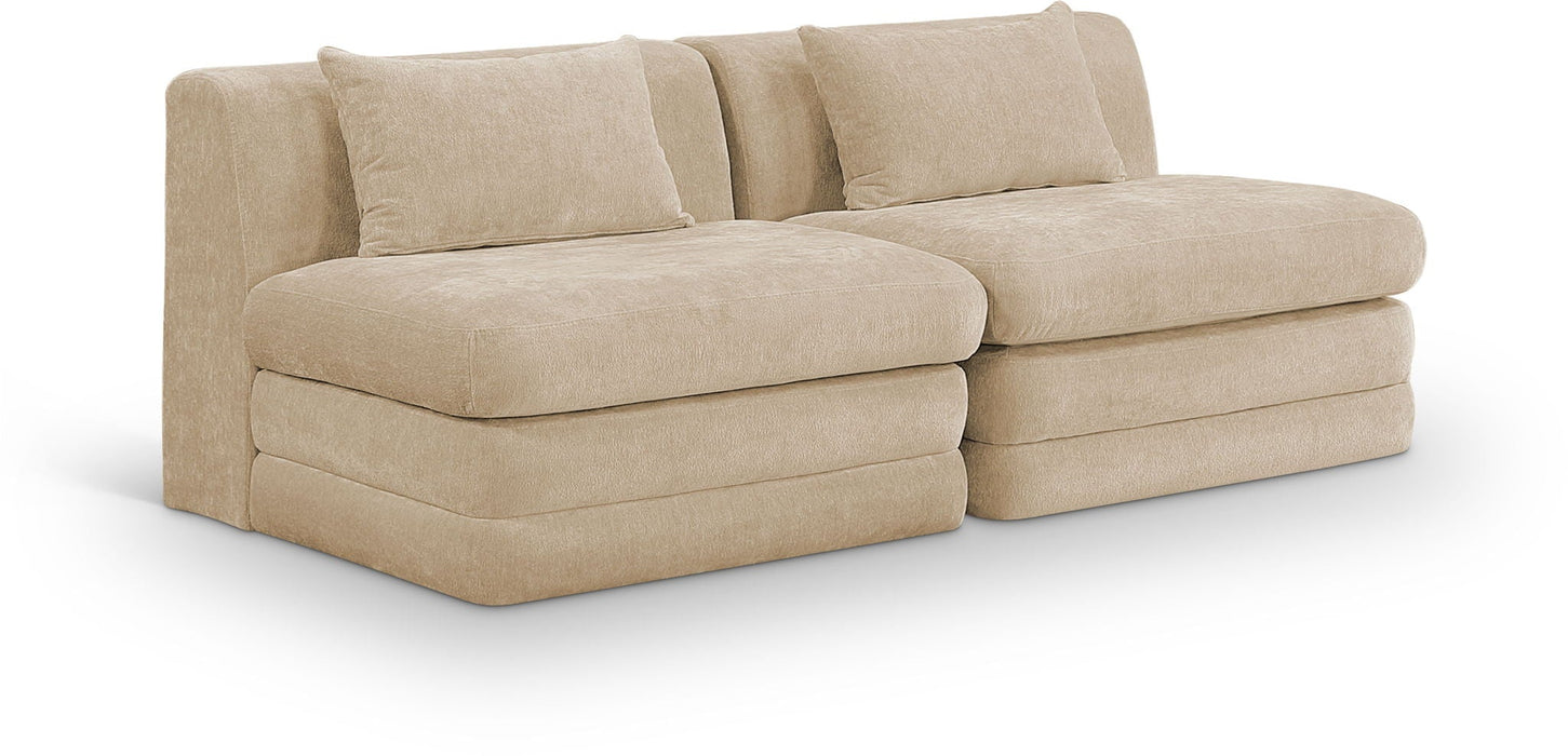 Stellar 76" Chenille Fabric Upholstered 2pc. Modular Loveseat