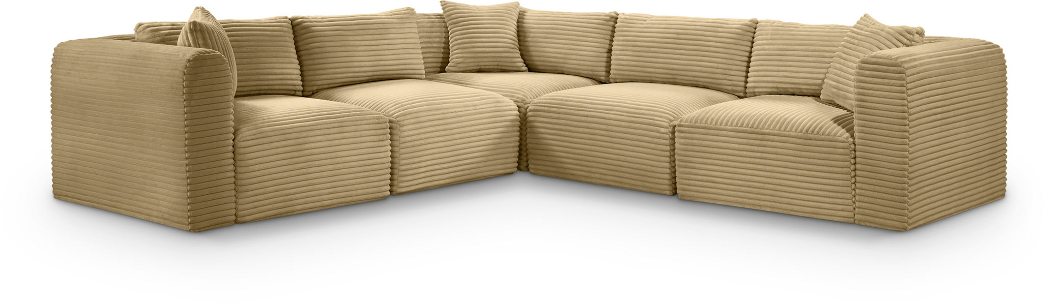 Shaggy 109" Corduroy Performance Fabric Upholstered Modular Sectional