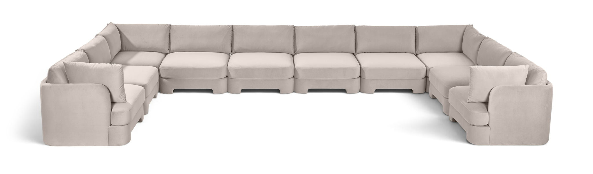 Seccional modular tapizado de terciopelo de alto rendimiento Hammond de 222" de 10 piezas