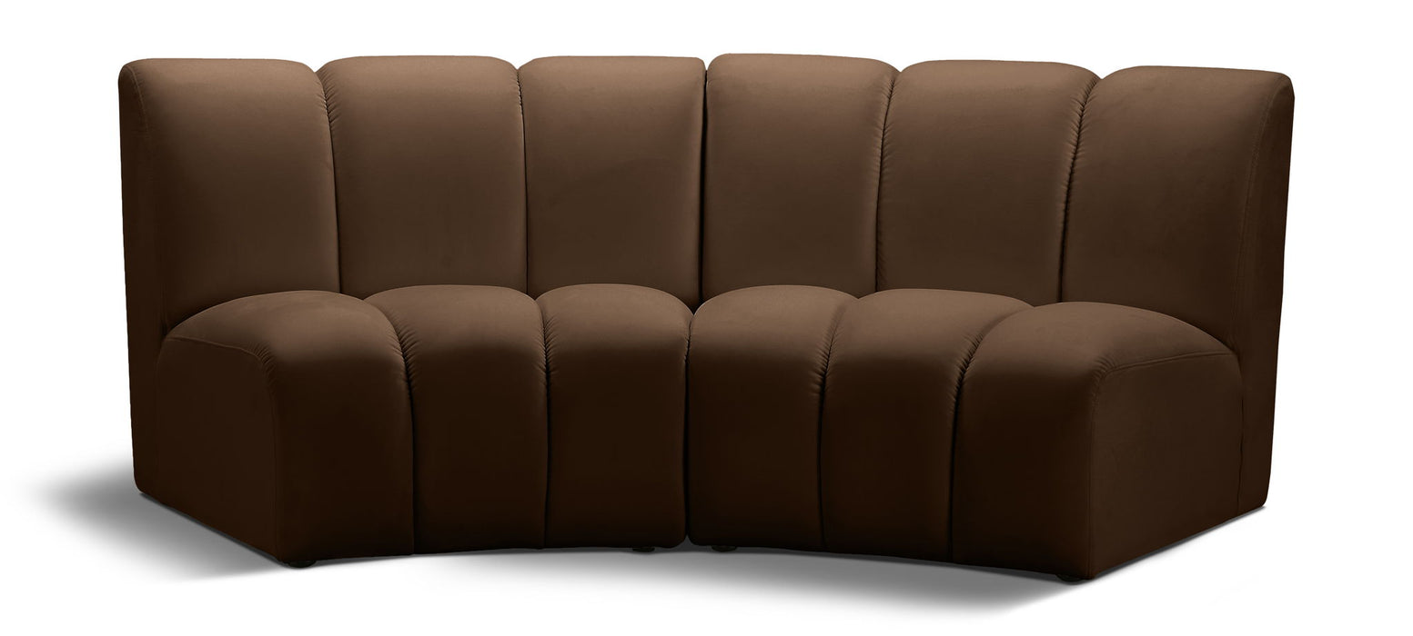 Seccional modular tapizado de terciopelo Infinity de 83" de 2 piezas