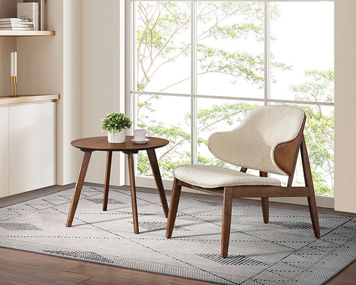 Belp Accent Chair - Walnut/Beige