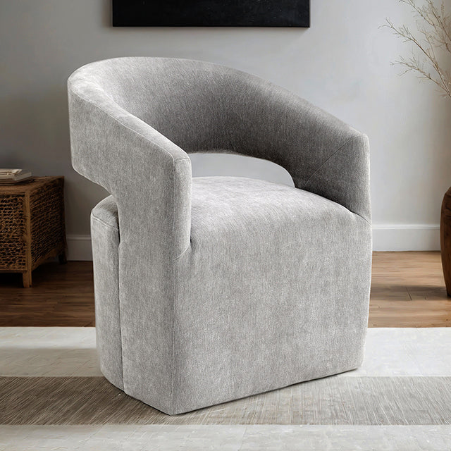 Tresa Arm Chair with Casters - Light Gray
