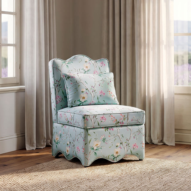Hemsworth Accent Chair - Chinoiserie Pale Blue/Peach