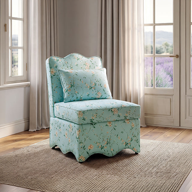 Hemsworth Accent Chair - Chinoiserie Light Teal/Pink