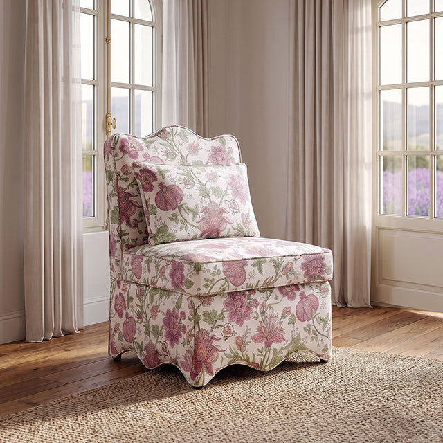 Hemsworth Accent Chair - Jacobean Floral Blossom Pink