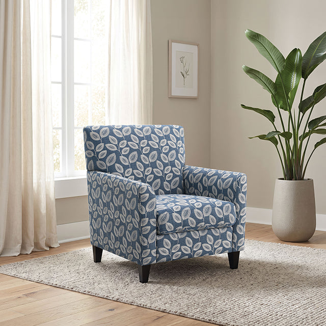 Ivey Acent Chair - Botanical Blue/Egret White