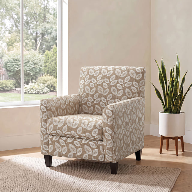 Ivey Acent Chair - Botanical Warm Mocha/Egret White