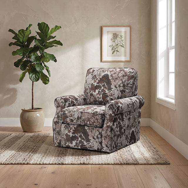 Penryn Swivel Accent Chair - Mocha Brown