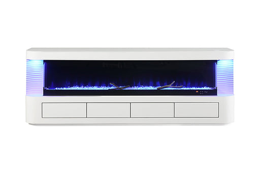 Luken 71" TV Stand w/ Electric Fire Place - White